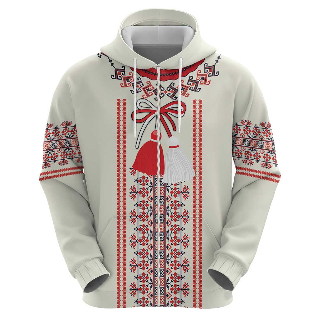 Happy Martisor Day Hoodie Traditional Romanian Folklore Pattern LT18