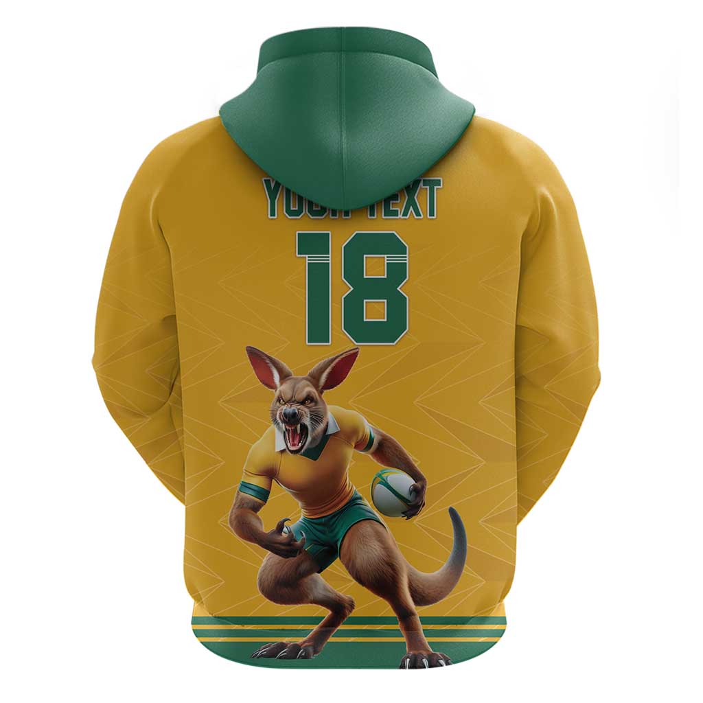 Custom Australia Rugby Hoodie Wallabies Mascot Sporty Style LT18