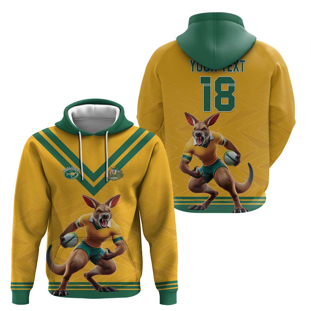 Custom Australia Rugby Hoodie Wallabies Mascot Sporty Style LT18