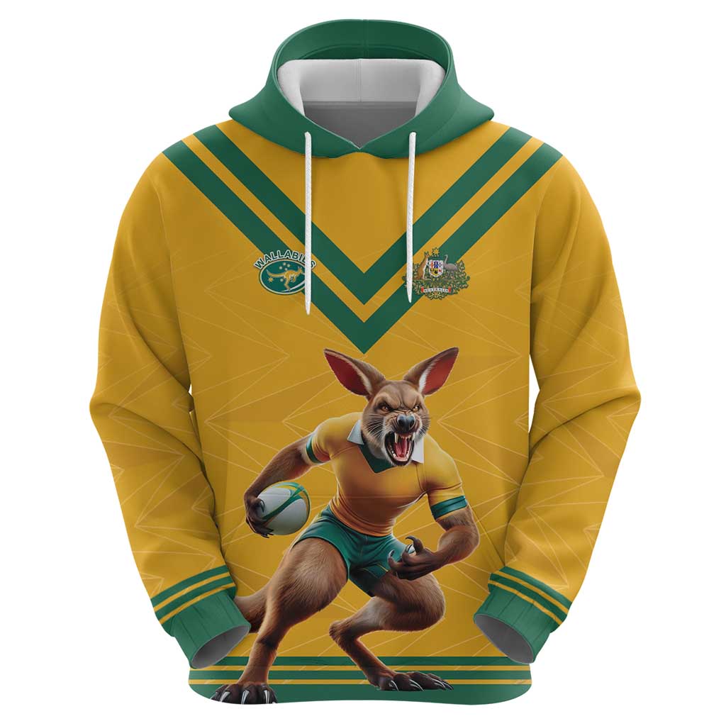 Custom Australia Rugby Hoodie Wallabies Mascot Sporty Style LT18