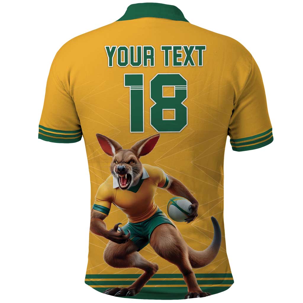 Custom Australia Rugby Polo Shirt Wallabies Mascot Sporty Style LT18