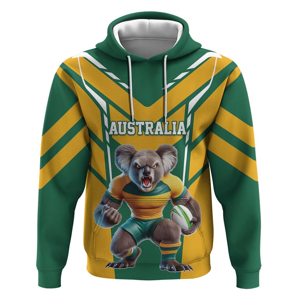 Custom Australia Rugby Hoodie Koala Mascot Sporty Style LT18