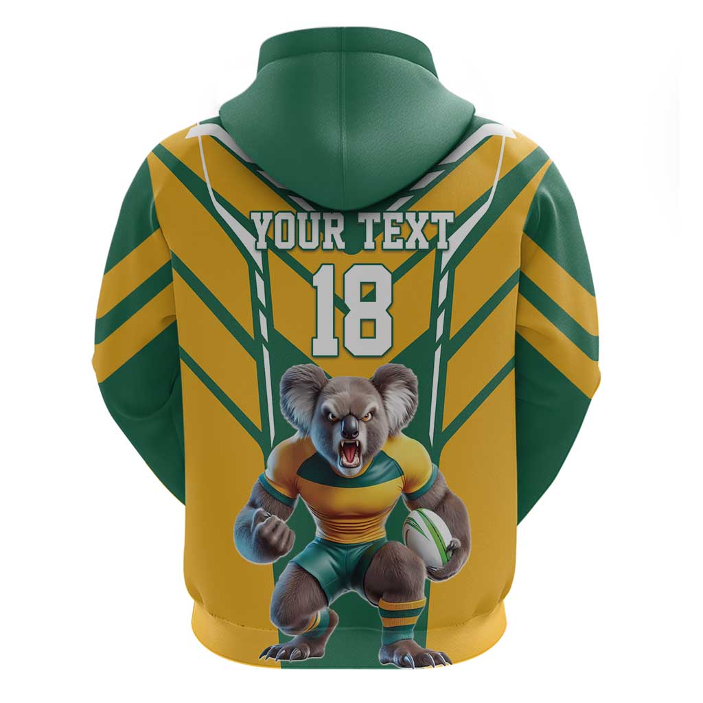 Custom Australia Rugby Hoodie Koala Mascot Sporty Style LT18