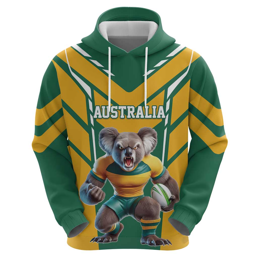 Custom Australia Rugby Hoodie Koala Mascot Sporty Style LT18
