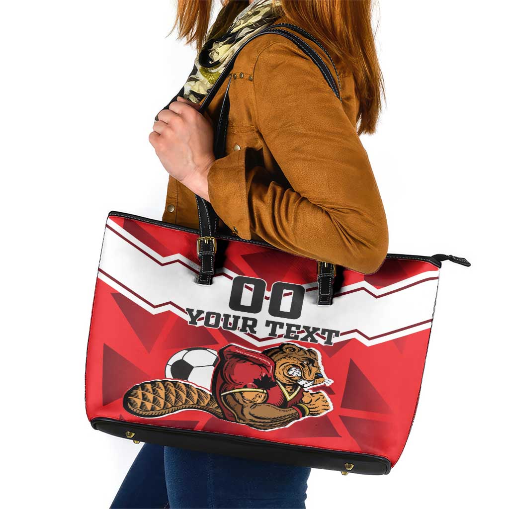 Custom Canada Football Leather Tote Bag Beavers Mascot LT18
