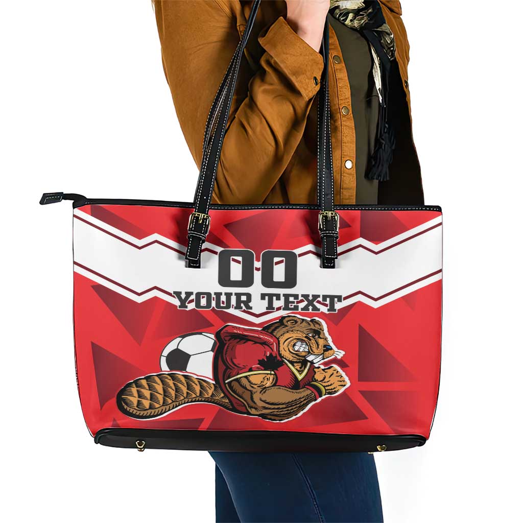 Custom Canada Football Leather Tote Bag Beavers Mascot LT18
