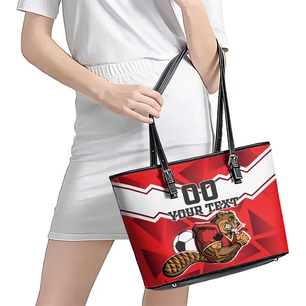 Custom Canada Football Leather Tote Bag Beavers Mascot LT18