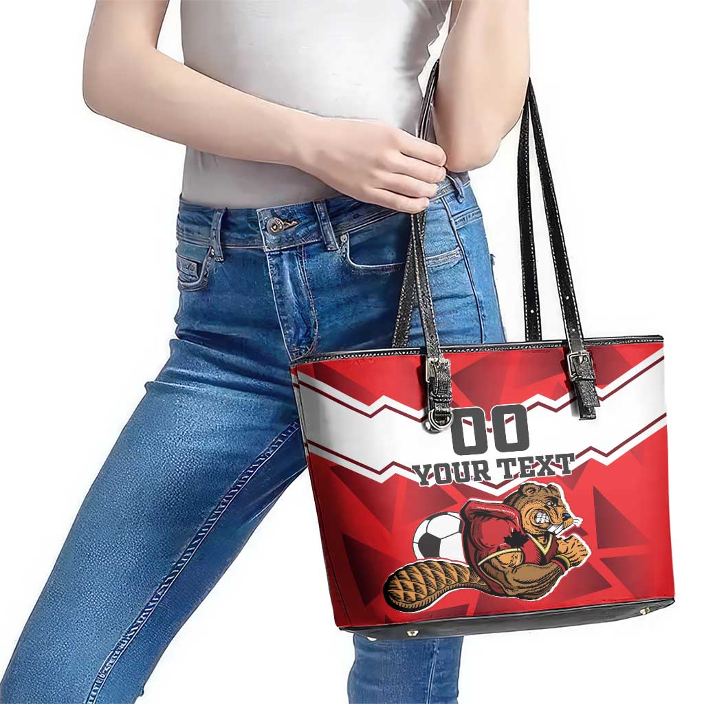 Custom Canada Football Leather Tote Bag Beavers Mascot LT18