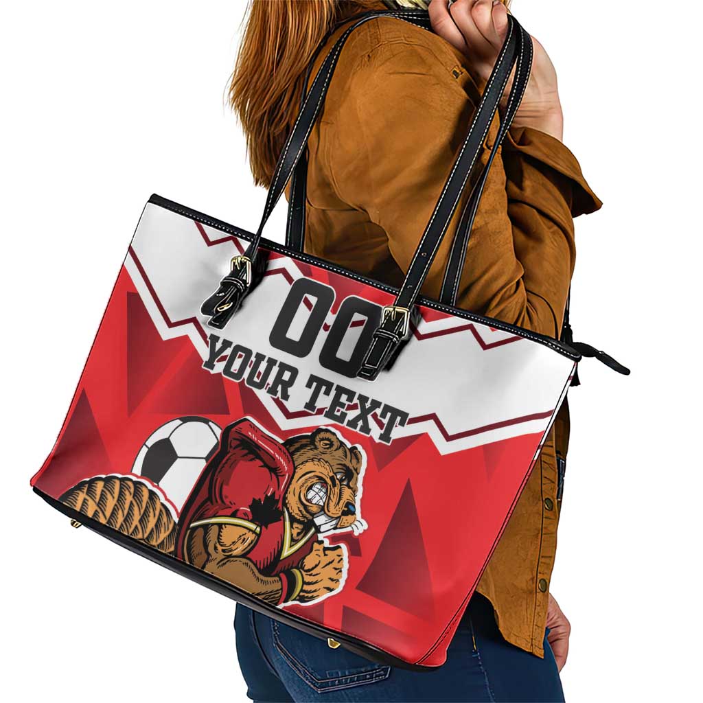 Custom Canada Football Leather Tote Bag Beavers Mascot LT18