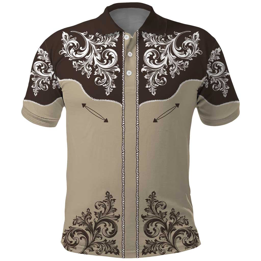 Vintage Western Cowboy Polo Shirt Brown Version LT18