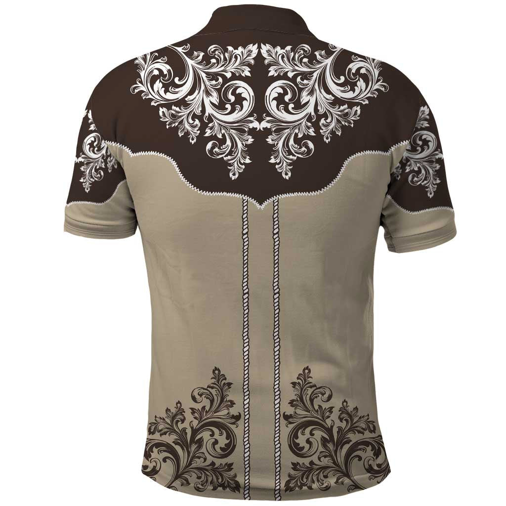 Vintage Western Cowboy Polo Shirt Brown Version LT18