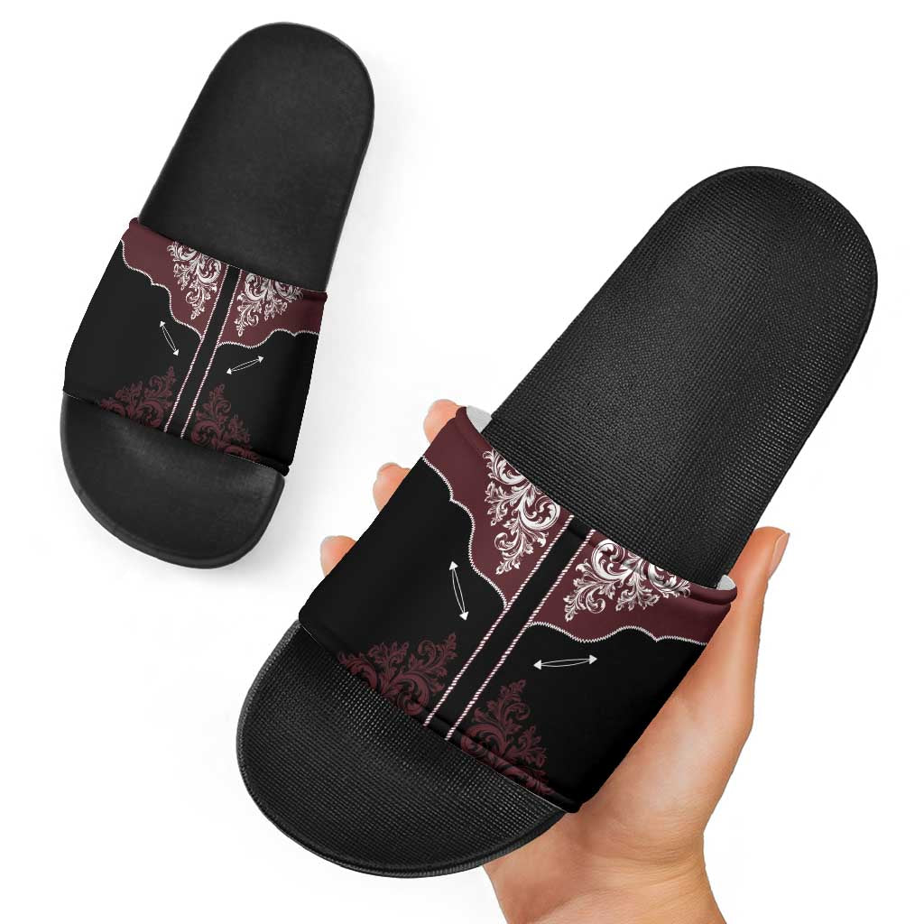 Vintage Western Cowboy Slide Sandals Black Version LT18