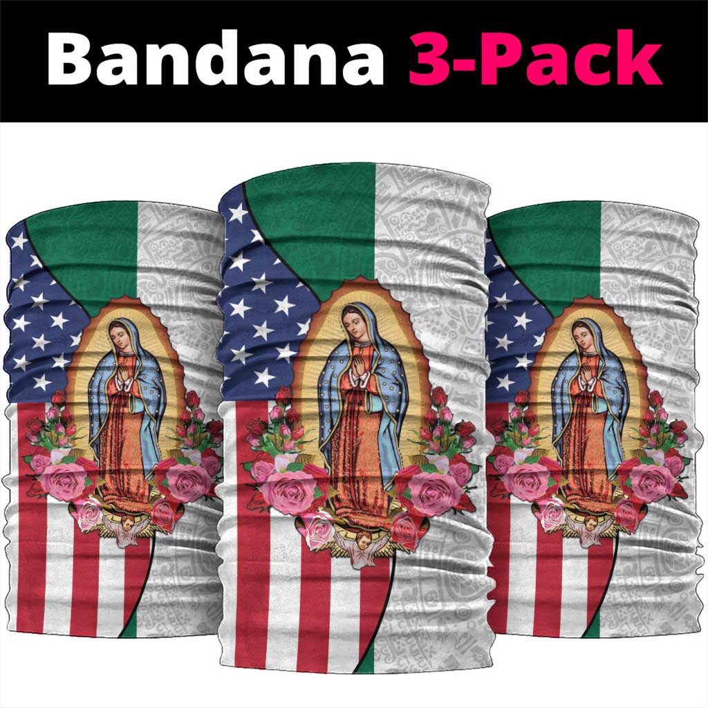 Guadalupe Virgin Mary Neck Gaiter Mexican American Flag LT18