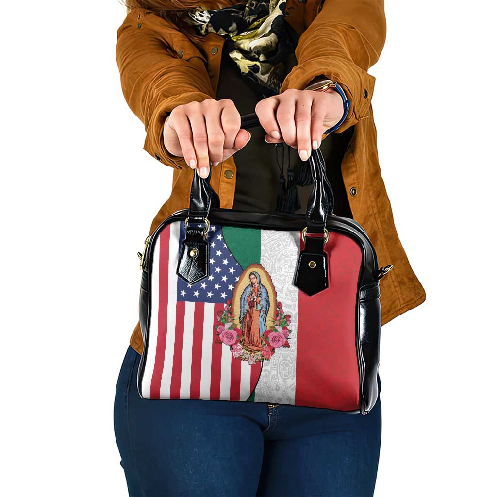 Guadalupe Virgin Mary Shoulder Handbag Mexican American Flag LT18