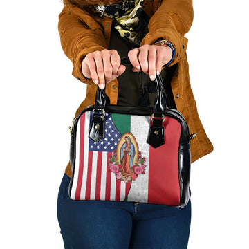 Guadalupe Virgin Mary Shoulder Handbag Mexican American Flag LT18
