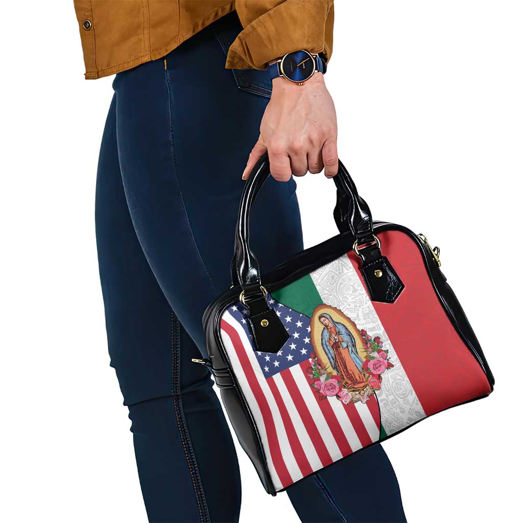 Guadalupe Virgin Mary Shoulder Handbag Mexican American Flag LT18