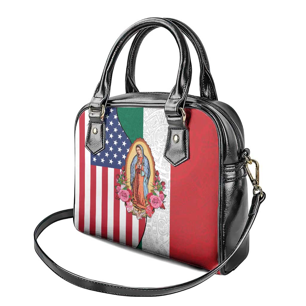 Guadalupe Virgin Mary Shoulder Handbag Mexican American Flag LT18