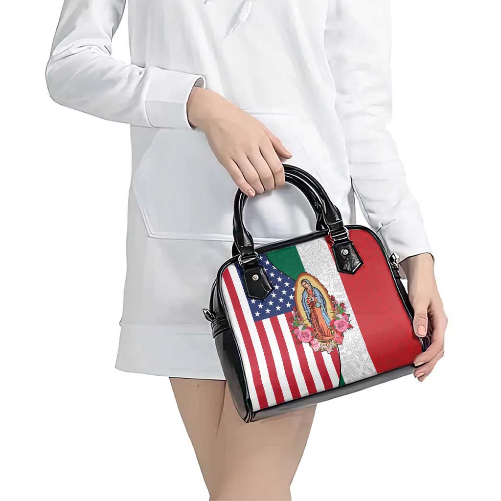 Guadalupe Virgin Mary Shoulder Handbag Mexican American Flag LT18