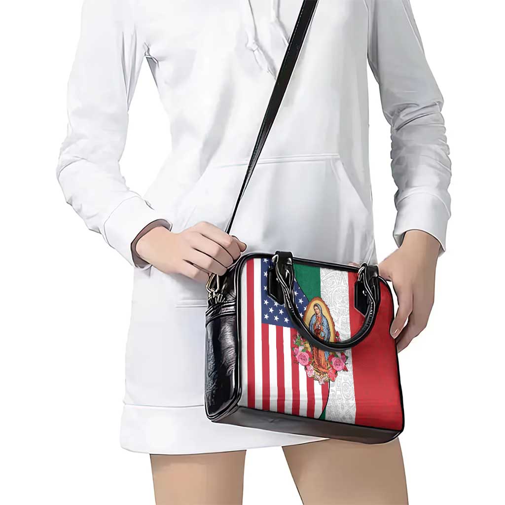 Guadalupe Virgin Mary Shoulder Handbag Mexican American Flag LT18