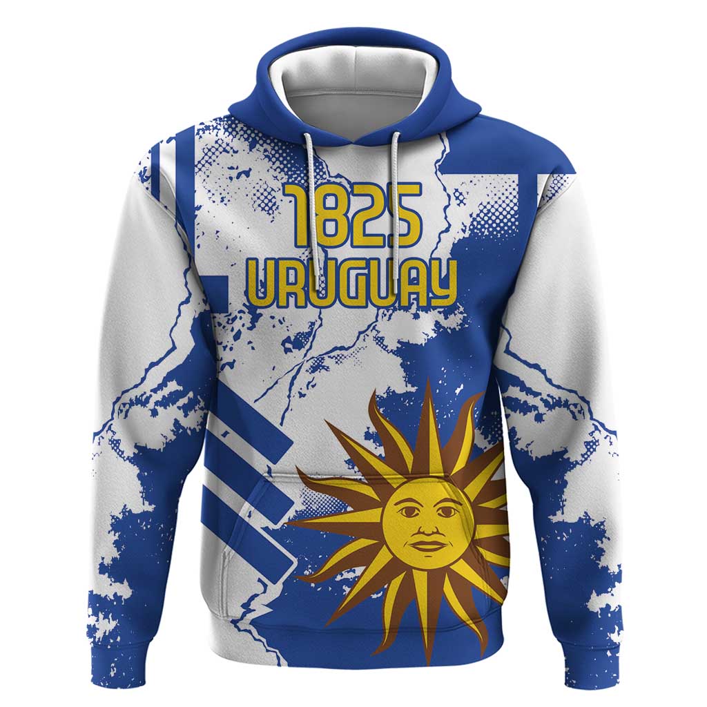 Custom Uruguay Independence Day Hoodie Sol de Mayo With Grunge Urban LT18