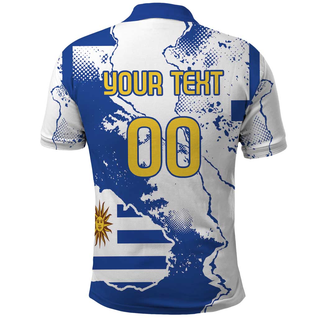 Custom Uruguay Independence Day Polo Shirt Sol de Mayo With Grunge Urban LT18