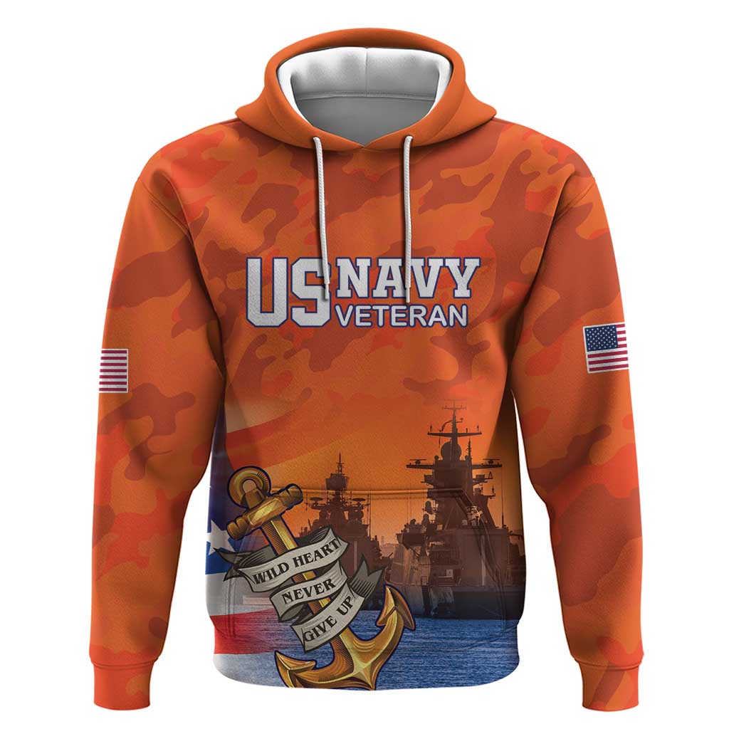 Custom US Navy Veteran Hoodie With Camouflage Pattern LT18