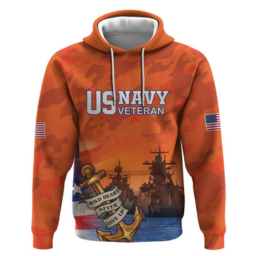 Custom US Navy Veteran Hoodie With Camouflage Pattern LT18