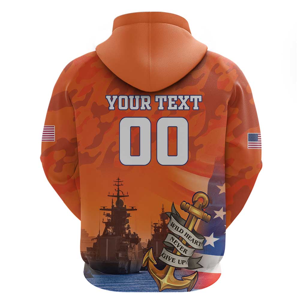 Custom US Navy Veteran Hoodie With Camouflage Pattern LT18
