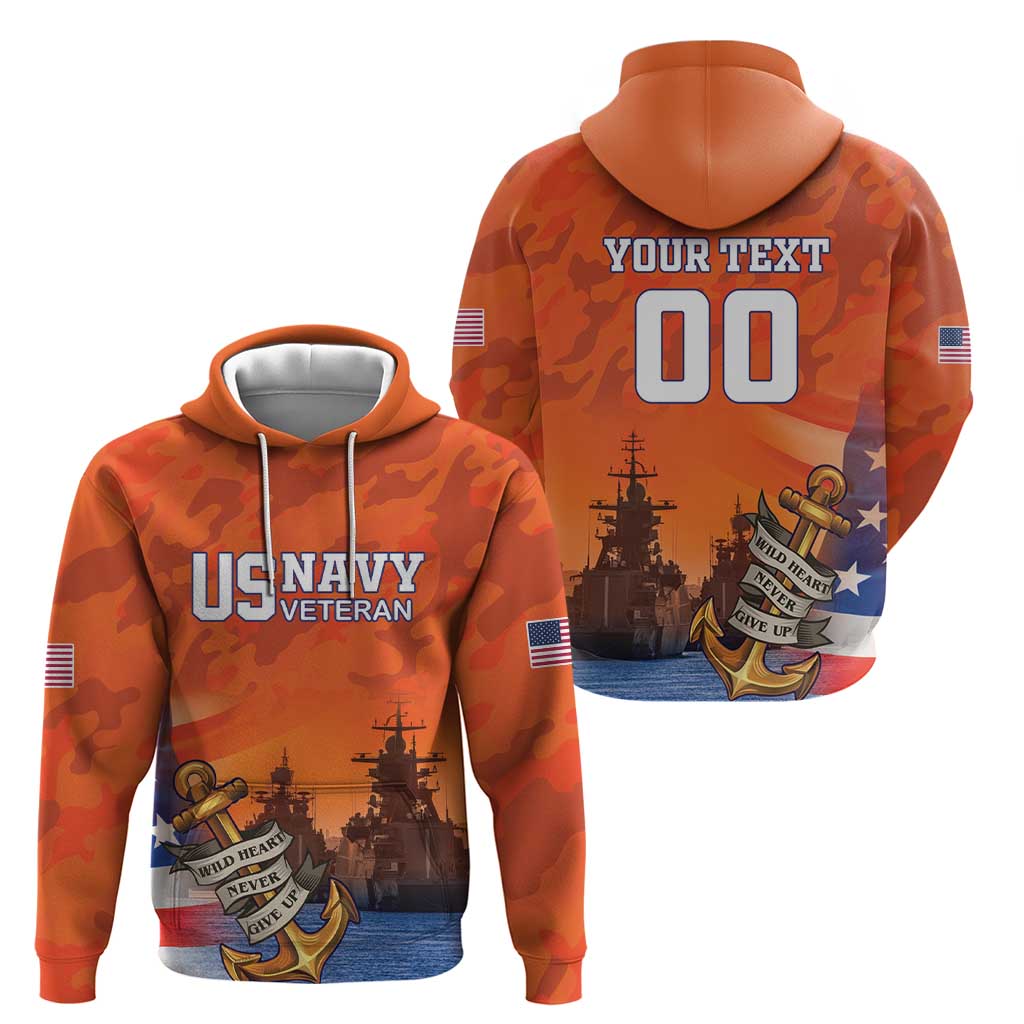 Custom US Navy Veteran Hoodie With Camouflage Pattern LT18