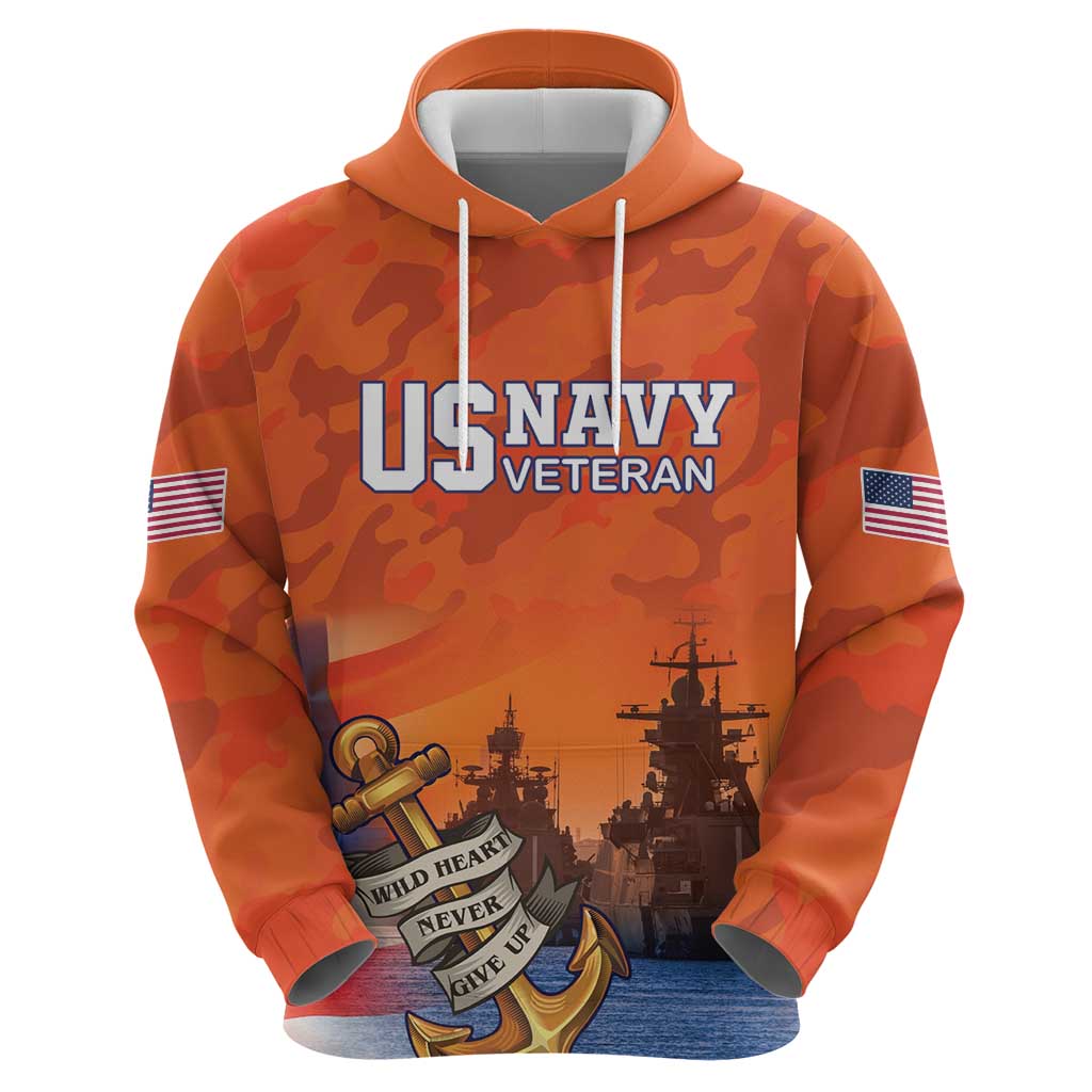 Custom US Navy Veteran Hoodie With Camouflage Pattern LT18