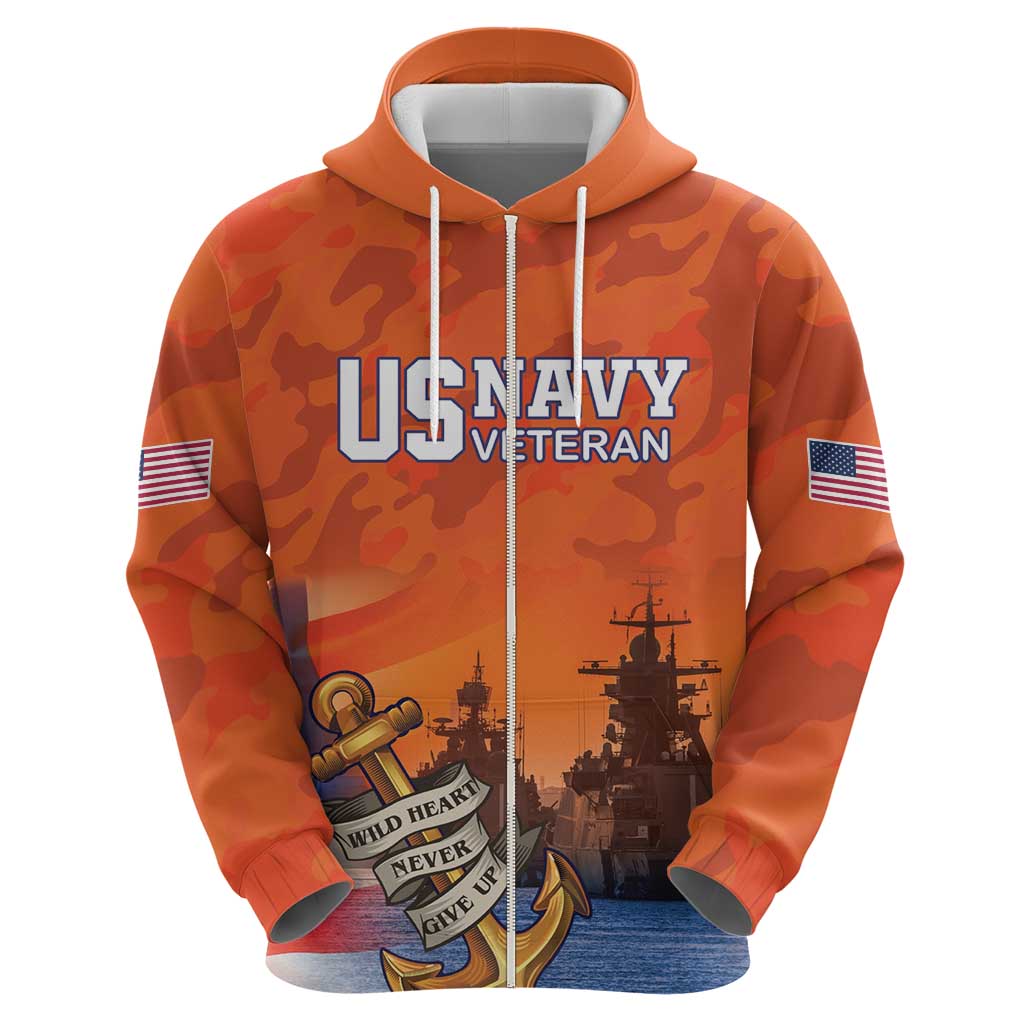 Custom US Navy Veteran Hoodie With Camouflage Pattern LT18