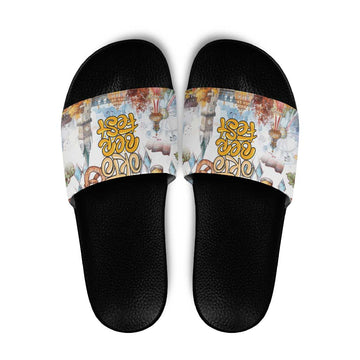 German Oktoberfest Beer Slide Sandals Heritage Beer Riesenrad Joy LT18