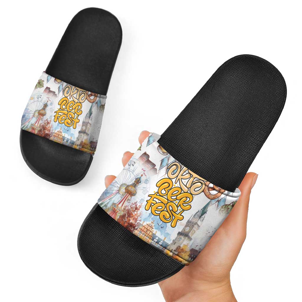 German Oktoberfest Beer Slide Sandals Heritage Beer Riesenrad Joy LT18