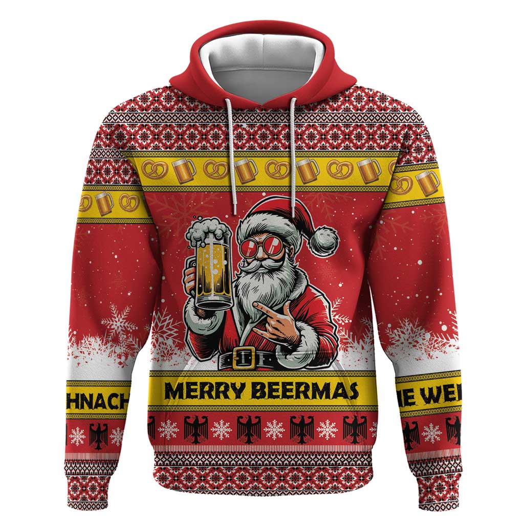 Personalized Germany Christmas Hoodie Santa Claus Merry Beermas LT18