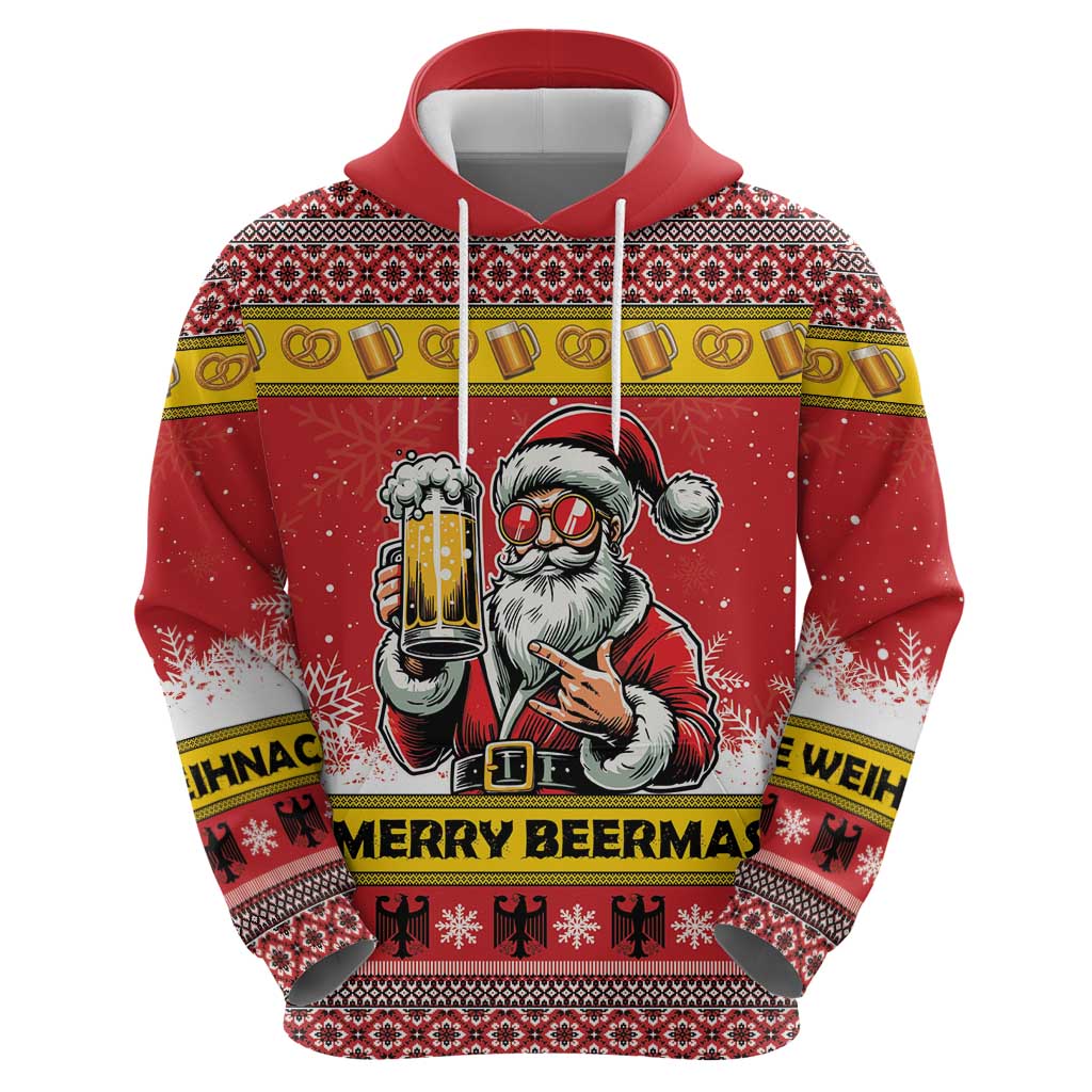 Personalized Germany Christmas Hoodie Santa Claus Merry Beermas LT18