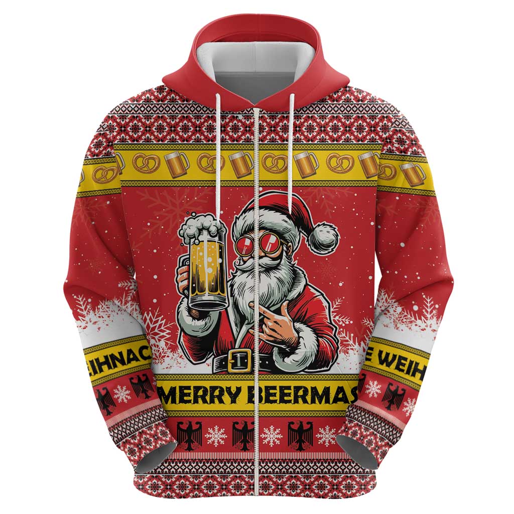 Personalized Germany Christmas Hoodie Santa Claus Merry Beermas LT18