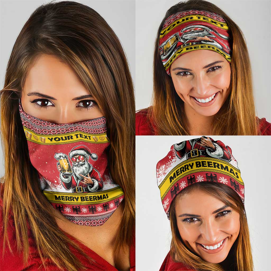 Personalized Germany Christmas Neck Gaiter Santa Claus Merry Beermas LT18