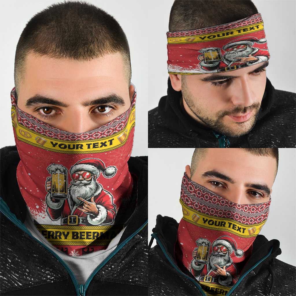 Personalized Germany Christmas Neck Gaiter Santa Claus Merry Beermas LT18