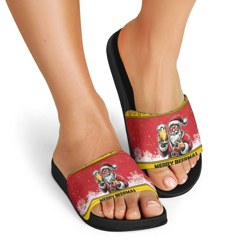 Personalized Germany Christmas Slide Sandals Santa Claus Merry Beermas LT18
