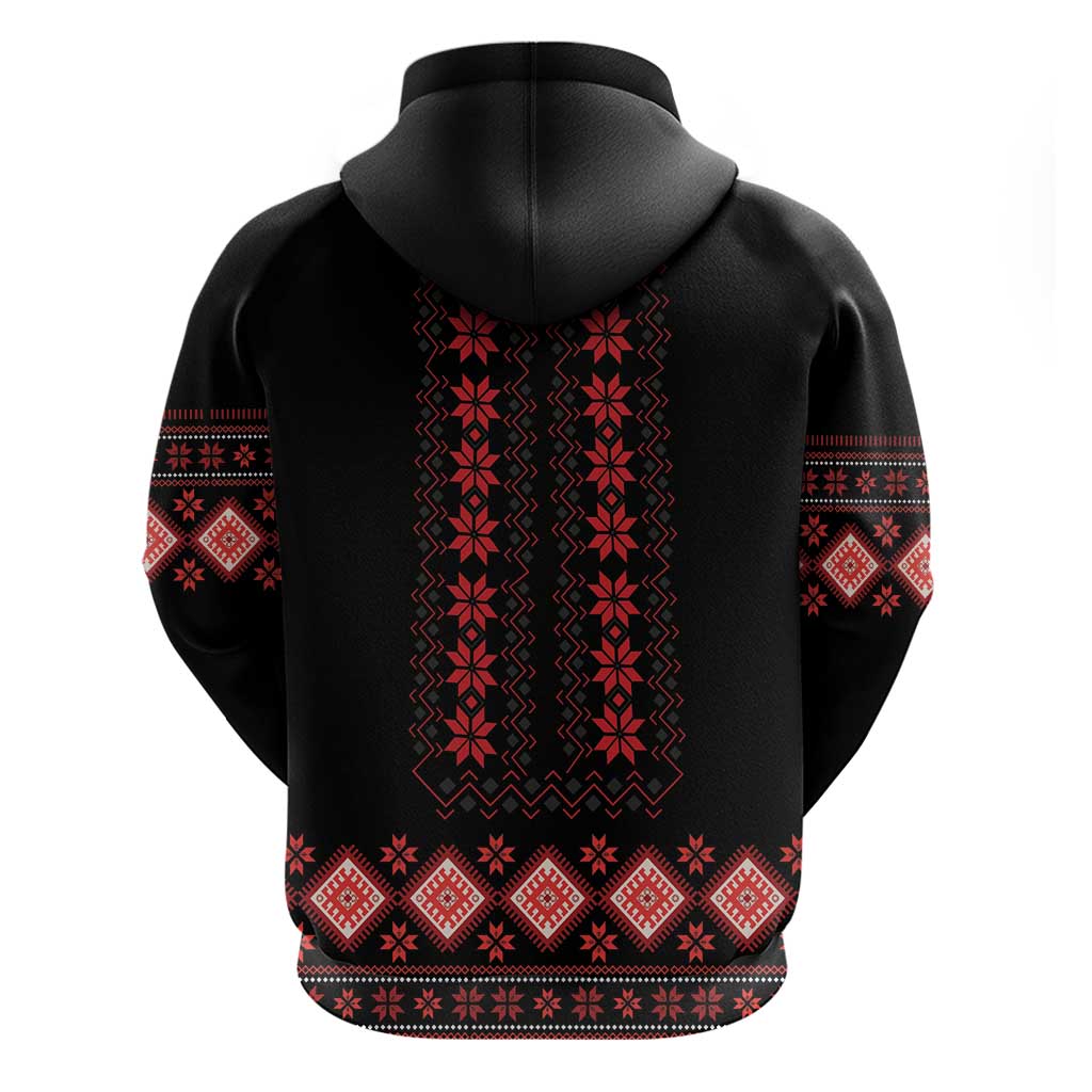 Red Ukraine Folk Patterns Hoodie LT18