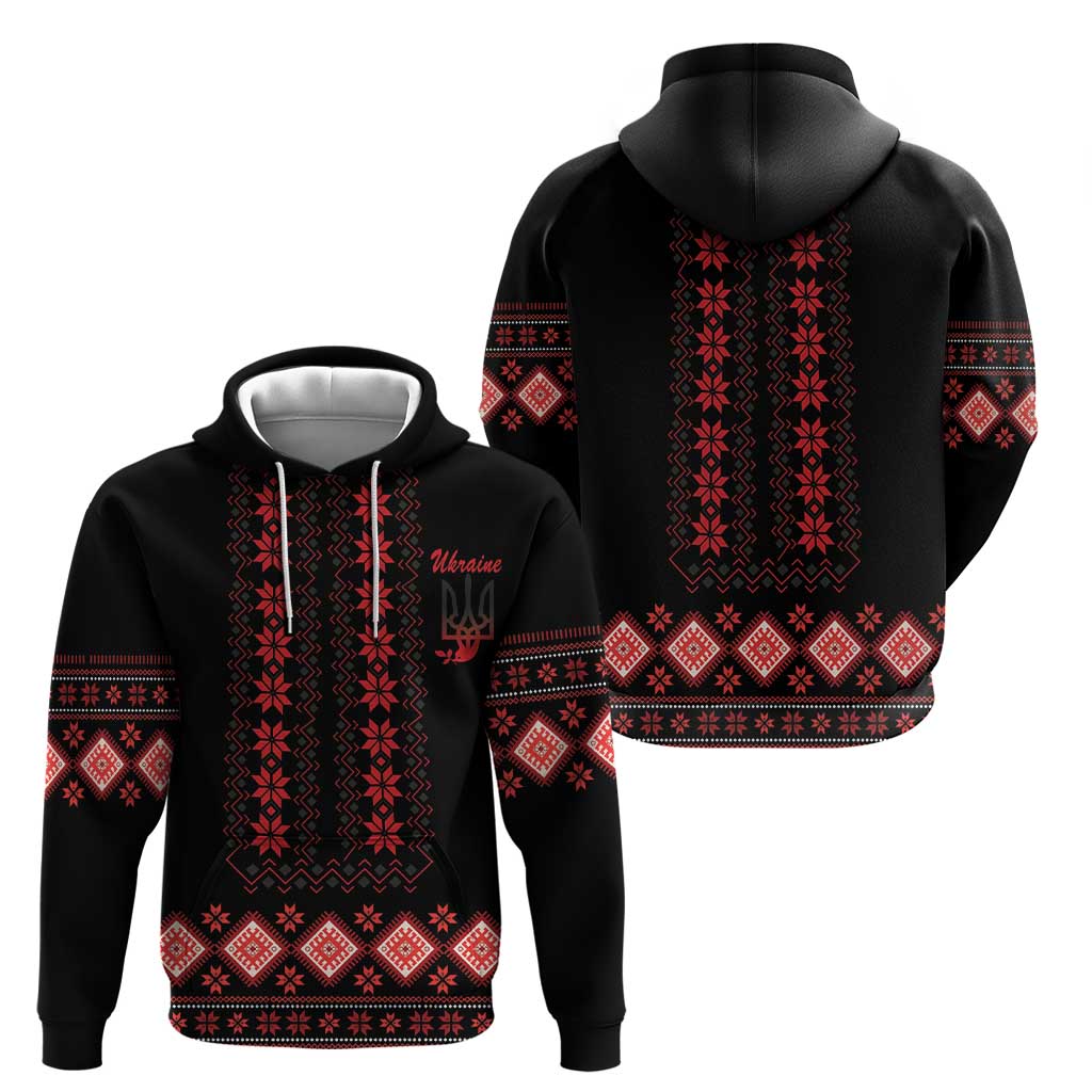 Red Ukraine Folk Patterns Hoodie LT18
