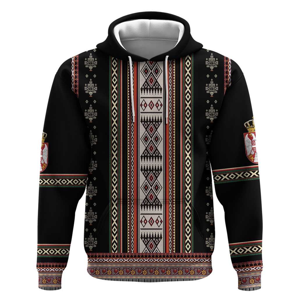 Serbia Folk Pattern Hoodie God of Justice LT18