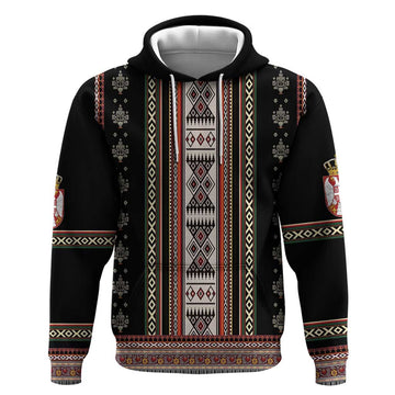 Serbia Folk Pattern Hoodie God of Justice LT18