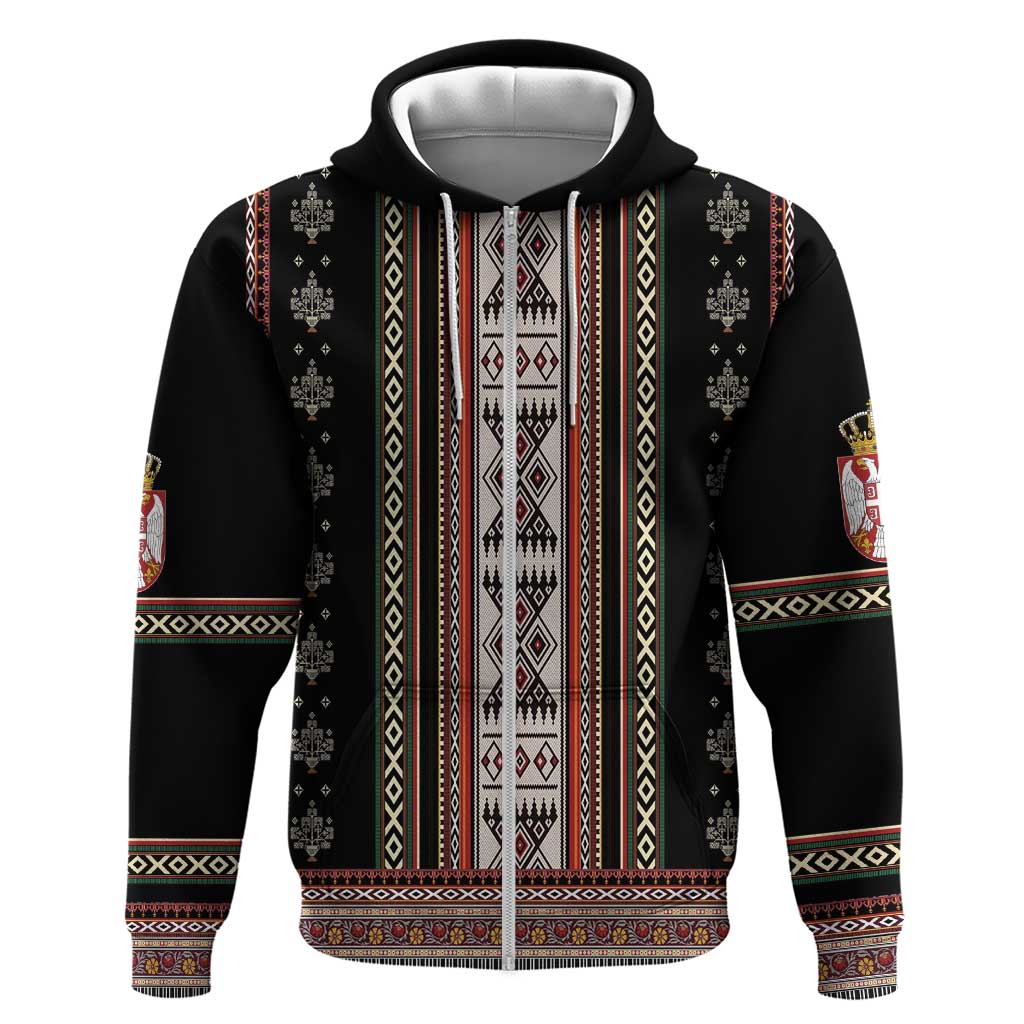 Serbia Folk Pattern Hoodie God of Justice LT18