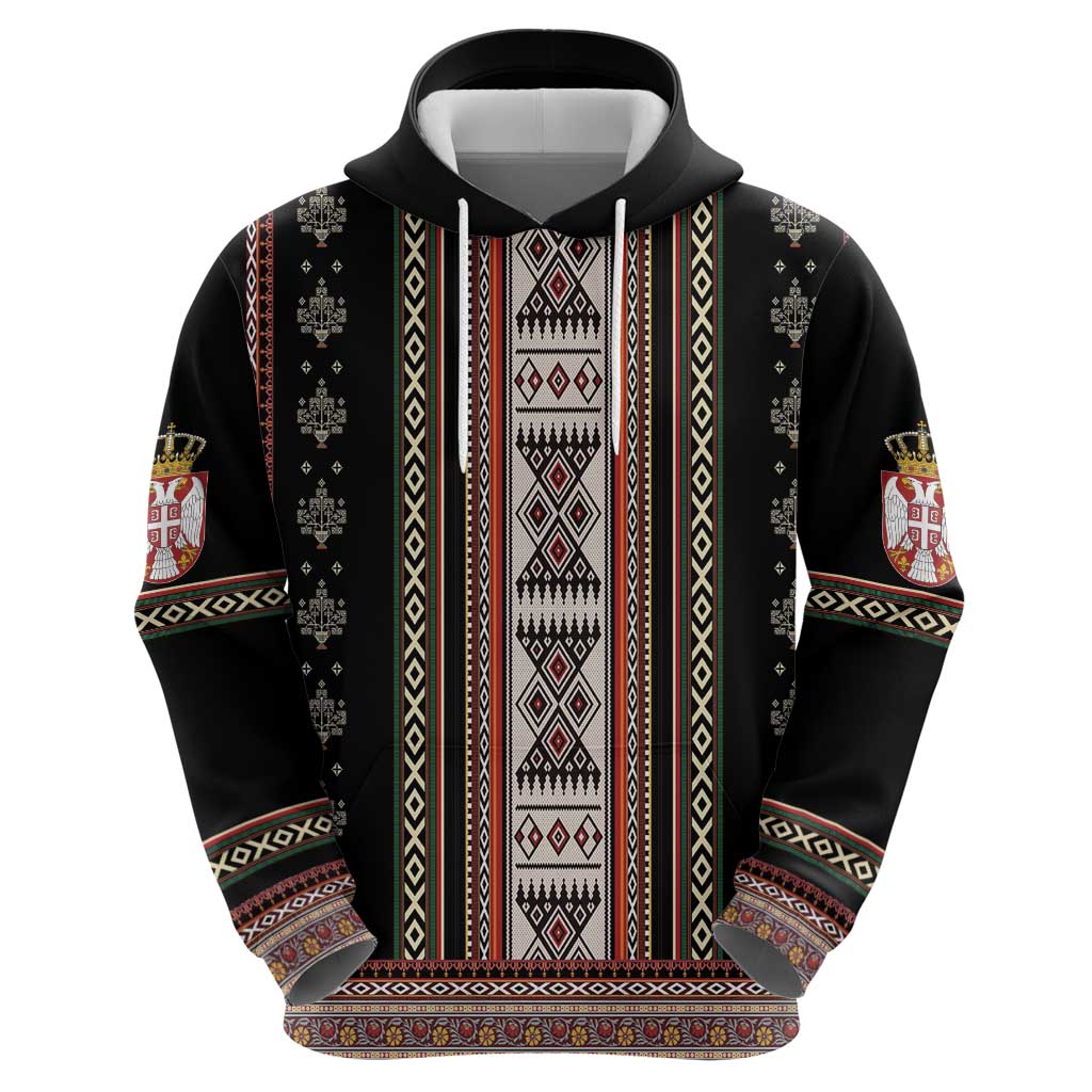 Serbia Folk Pattern Hoodie God of Justice LT18