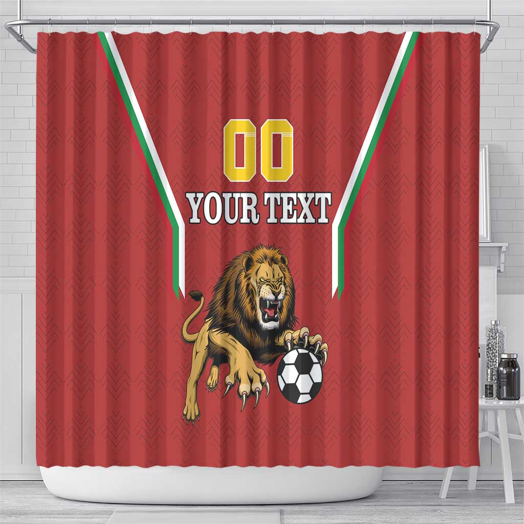 Custom Bulgaria Football Shower Curtain The Lions Come Champions Red Version LT18