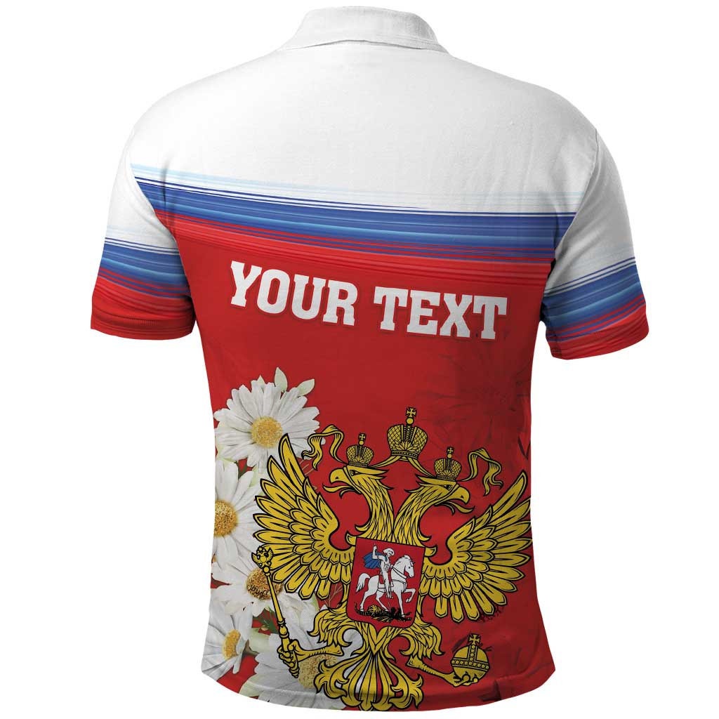 Personalized Russia Polo Shirt Coat Of Arms With Chamomile Flower LT18