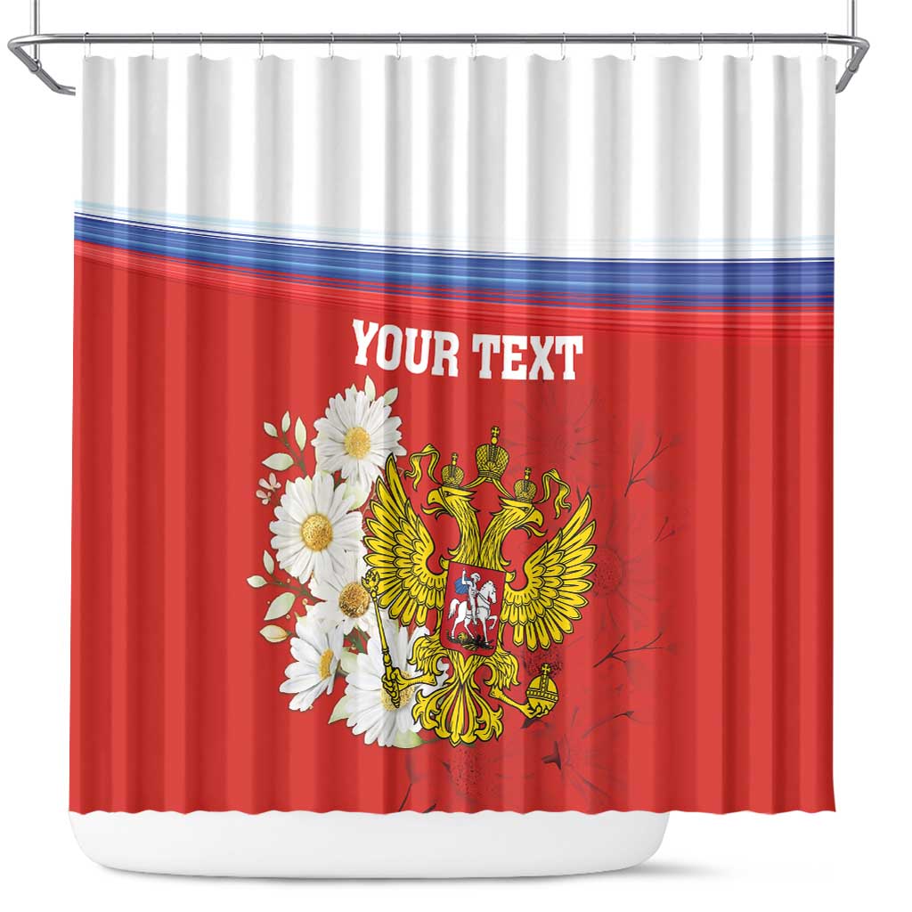 Personalized Russia Shower Curtain Coat Of Arms With Chamomile Flower LT18