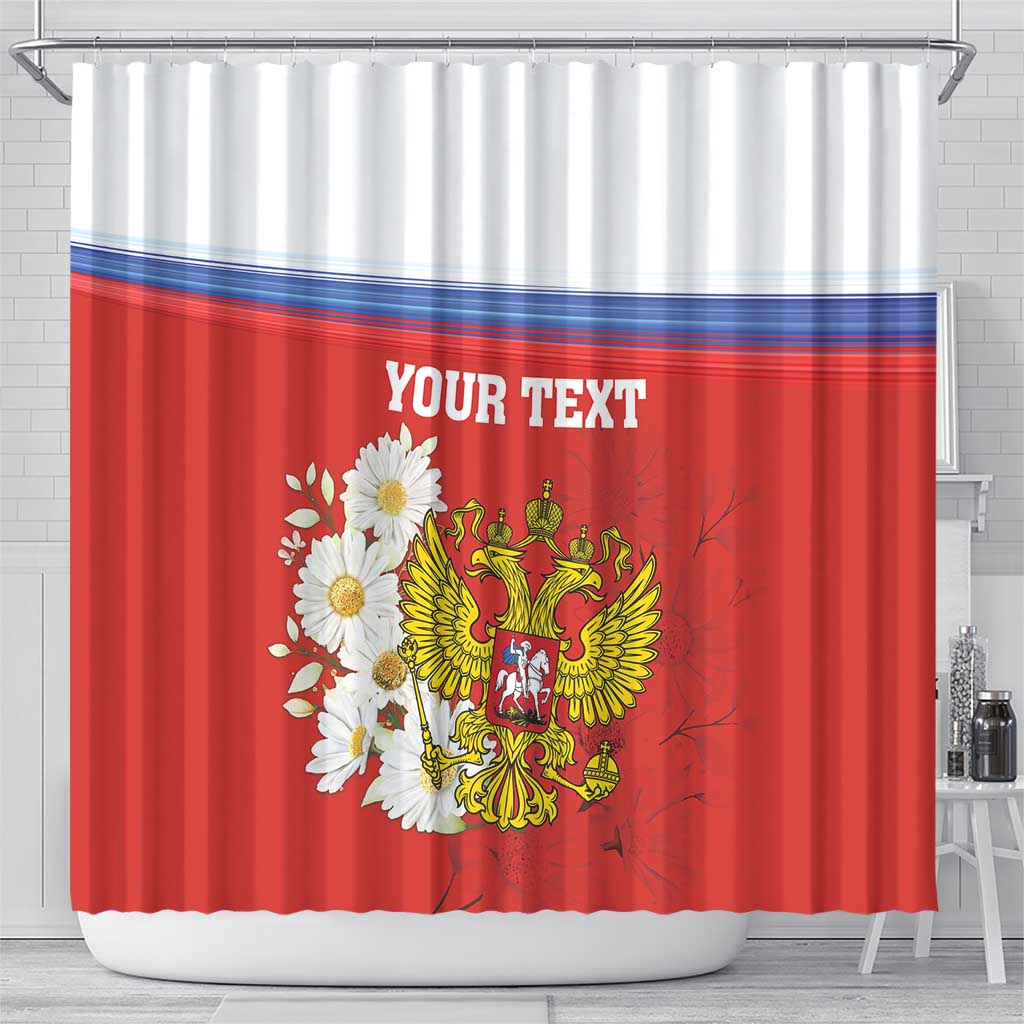 Personalized Russia Shower Curtain Coat Of Arms With Chamomile Flower LT18