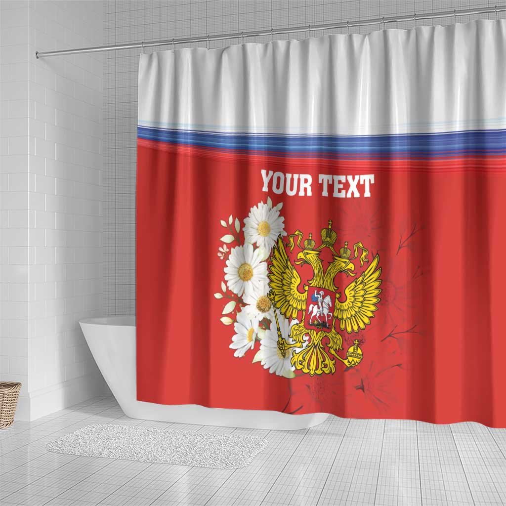 Personalized Russia Shower Curtain Coat Of Arms With Chamomile Flower LT18